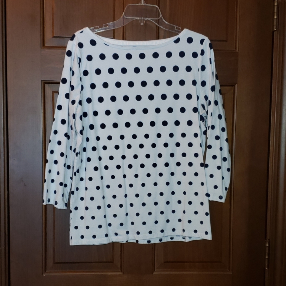 Talbots polka dot 3/4 sleeved shirt